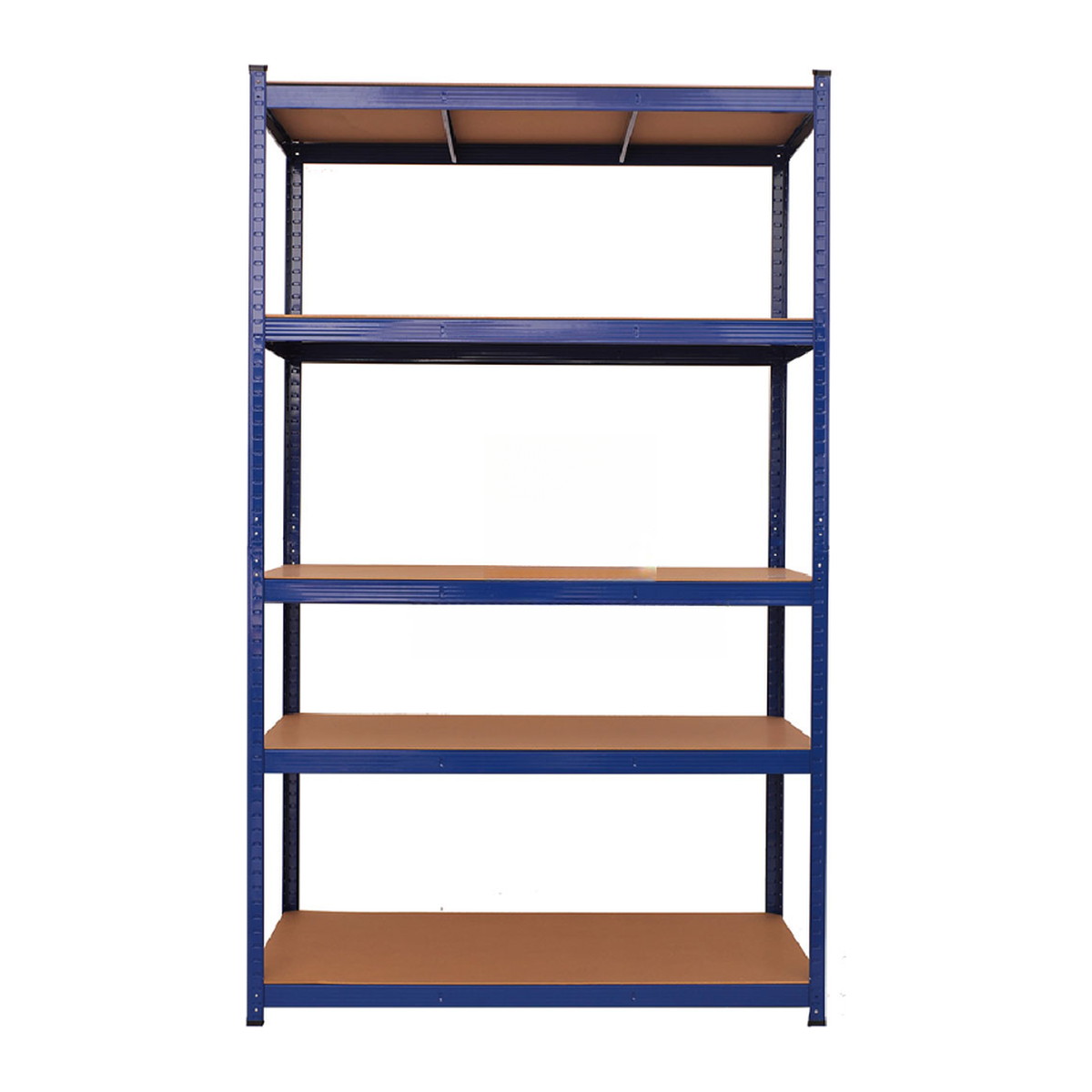 Blue slotted angle steel shelving unit, 5 tiers - Xinyuan Manufacturing