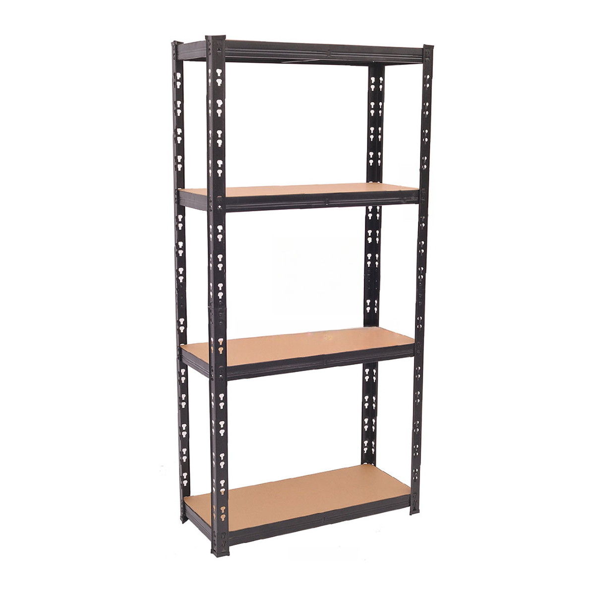 Black T-hole keyhole shelving unit, 4 tiers - Xinyuan Manufacturing