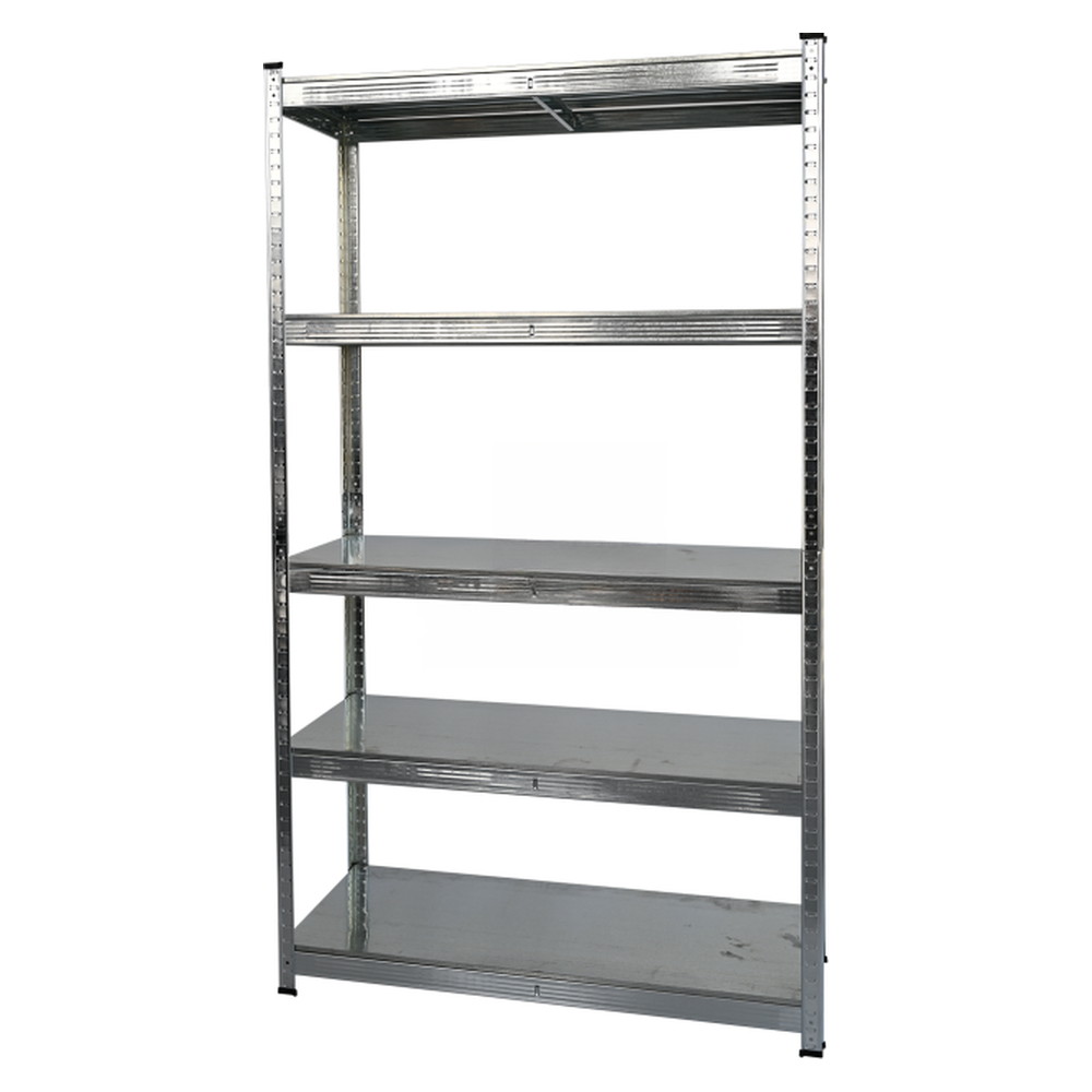 Full steel shelving unit for heavy parts and oily components storage