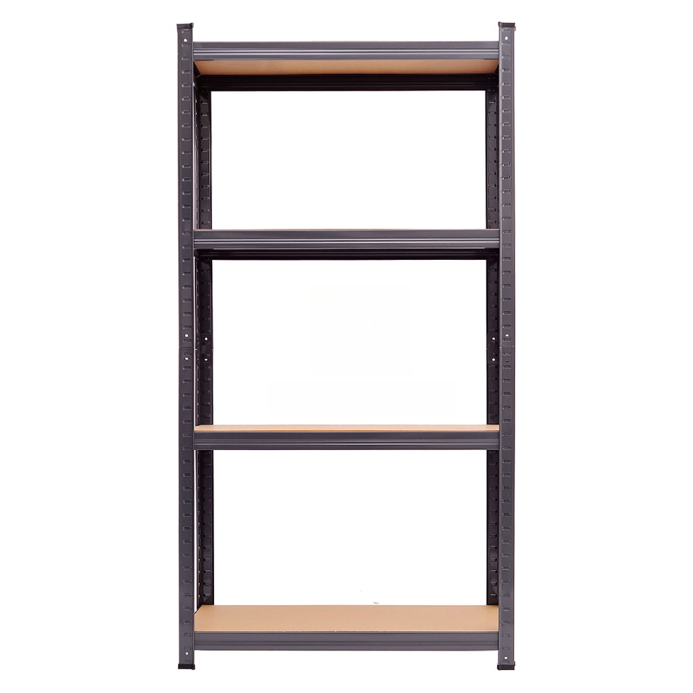 Grooved shelving unit with clip-in shelf supports and adjustable levels