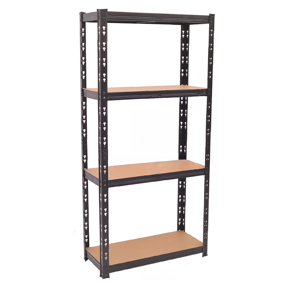 T-hole boltless shelving unit with keyhole uprights and height adjustable shelves