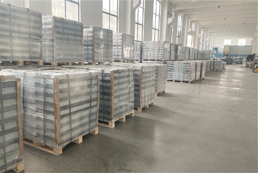 Warehouse full of shelving stock at Xinyuan Manufacturing